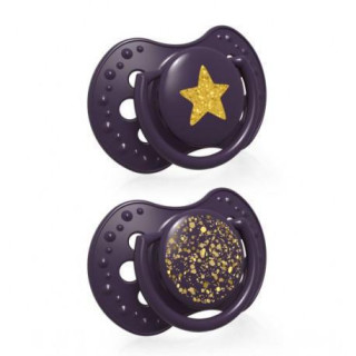 Lovi Šidítko silikonové dynamické Stardust 2ks Violet
