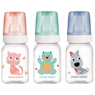 Canpol babies Láhev s potiskem CUTE ANIMALS 120 ml