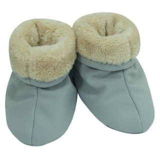 Capáčky softshell s chlupem Šedá/béžová