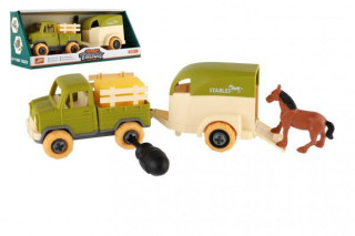 Nákladní šroubovací auto s vlekem na koně 32 cm 