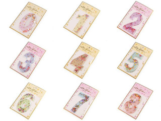 Narozeninové samolepicí číslice s pohyblivými flitry