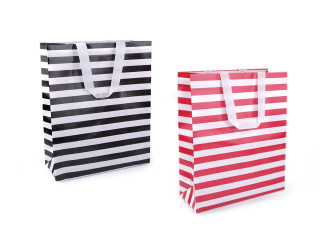 Nákupní taška s pruhy malá 23,5x32,5 cm omyvatelná