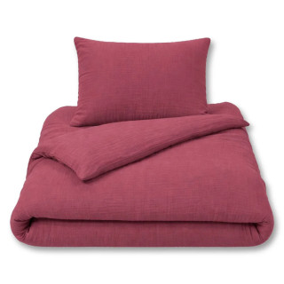 Luxusní dětské mušelínové povlečení Ruby red 100 x 135 cm Esito