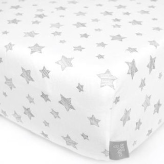 Prostěradlo 100% bavlna jersey 140 x 70 cm Grey stars