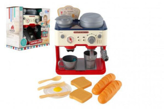 Kávovar presovač na baterie se zvukem vypouštějící páru 