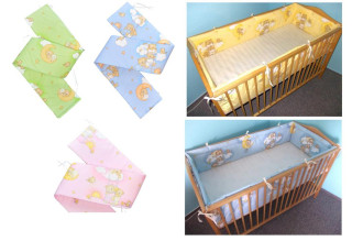 Ochranný mantinel okolo celé postýlky 360 cm Medvídek