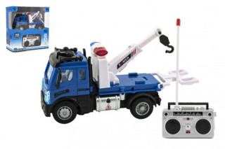 Auto RC nákladní odtahovka plast 13cm 27MHz na dálk.ovl. na baterie se světlem