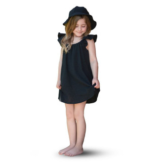 Dívčí klobouk mušelín Black Esito