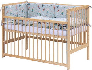 Dětská postýlka s kompletní výbavou Scarlett 120 x 60 cm Peko tyrkysová