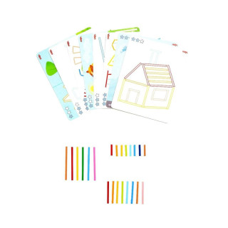 Dřevěná hračka přiřazování barevných tyčinek s předlohami Stabix Haba