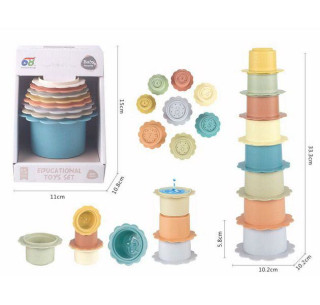 Kelímky stohovací věž 33,3 cm květ 8 ks