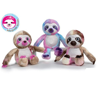 Lenochod plyšový 25 cm barevný sedící