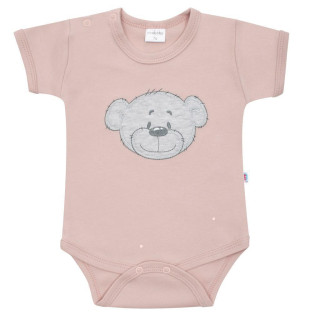 Kojenecké bavlněné body s krátkým rukávem New Baby BrumBrum Old pink