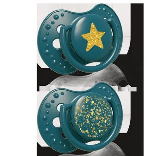 Dudlík silikonový dynamický Stardust 3-6 m 2ks LOVI Zelený