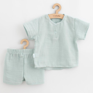 Kojenecká mušelínová soupravička New Baby Soft dress mátová