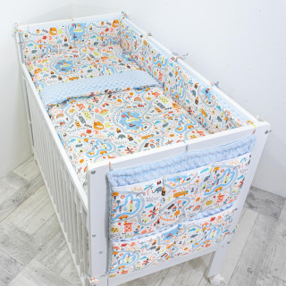 6 dílná sada do postýlky Minky World 100 x 135 cm Esito - modrá 