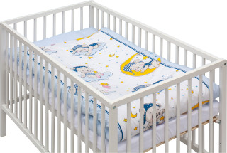 Dětská postýlka s kompletní výbavou 120 x 60 cm bílá Lunito Scarlett 