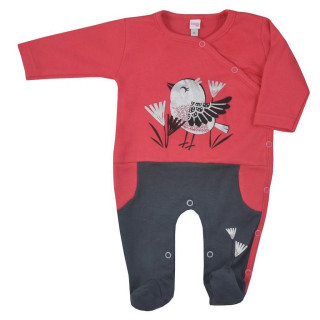 Kojenecký bavlněný overal Koala Birdy Tmavě růžový