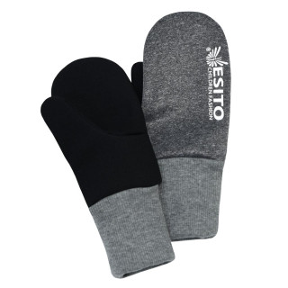 Palcové rukavice softshell melírové černá Esito Vel. 3-4 roky