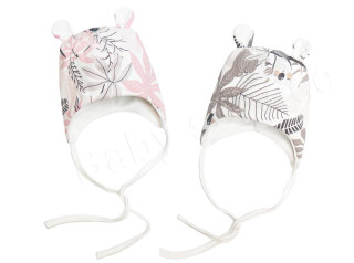 Kojenecká dvouvrstvá zavazovací čepička s oušky Koala Baby Service