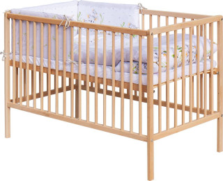 Dětská postýlka s kompletní výbavou 120 x 60 cm - přírodní Koala - šedá Scarlett