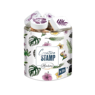 Razítka Creative Stamp, 29 ks - Tropické listy Aladine