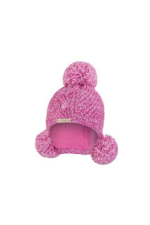 Čepice pletená 3 bambule Outlast ® - Šeřík melír