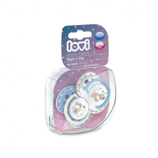 Lovi Šidítko silikonové dynamické NIGHT & DAY 2ks Vel. 0-3 měs. ovečka kluk