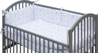 Dětská postýlka s kompletní výbavou 120 x 60 cm šedá - Luka Scarlett