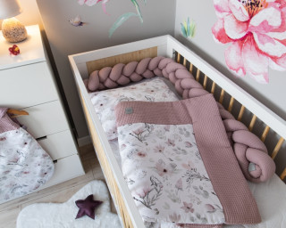 2-dílná sada do postýlky Vafel, bavlna Lux, Magnólie, 135 x 100 cm 