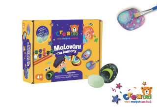 Malování na kameny/oblázky svítící ve tmě s barvami a štětci Created