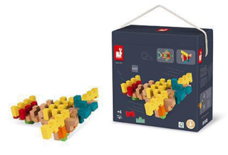 Dřevěná stavebnice s předlohami 100 ks Janod