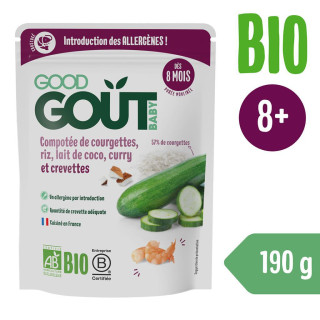 Good Gout BIO Krevety s rýží, cuketou a kokosovým mlékem (190 g)