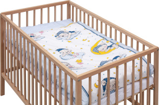 Dětská postýlka s kompletní výbavou 120 x 60 cm přírodní Lunito Scarlett 