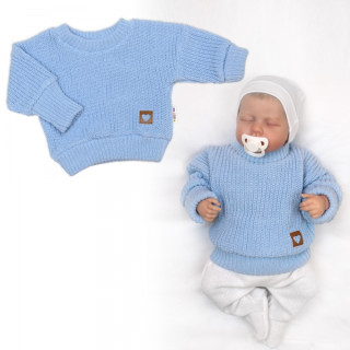 Rostoucí oversize pletený svetřík pro miminko sv. modrý Baby Nellys
