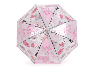 Dětský průhledný vystřelovací deštník kočky