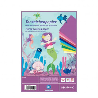 Barevné papíry, 23x33 cm, 20 listů, Mořská panna