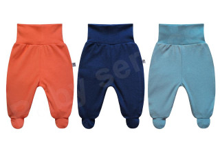 Bavlněné polodupačky s rozepínáním Baby Service Tm.modré