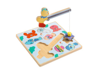 Vkládací puzzle Rybolov s kočičkou Djeco