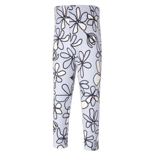 Legíny tenké Outlast - sv.šedá kytky