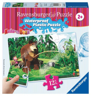 Puzzle Máša a Medvěd 12 plast. dílků II - NA RYBÁCH