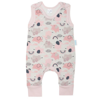 Kojenecké bavlněné dupačky New Baby Šťastní Sloníci růžová