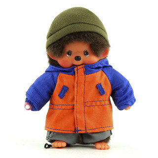 Plyš Monchhichi - Chlapeček ve větrovce a zelené čepici