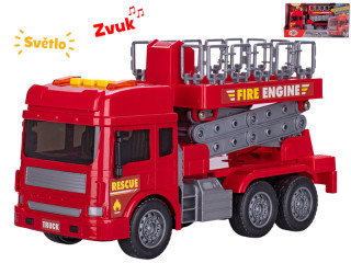 Auto hasiči plošina na setrvačník na baterie se světlem a zvukem 28 cm