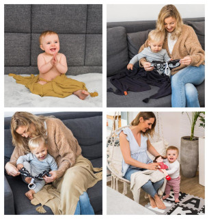 Pletená bambusová deka s třásněmi 75x100 cm Babyono