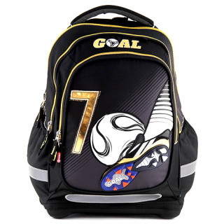 Školní batoh Goal - Černý - zlaté zipy I.