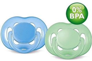 Šidítko silikonové SENSITIVE 6-18m 2ks Avent modrá + zelená