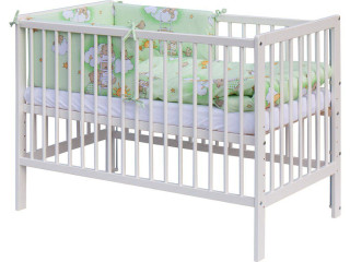 Dětská postýlka s kompletní výbavou 120 x 60 cm, mráček zelená Scarlett