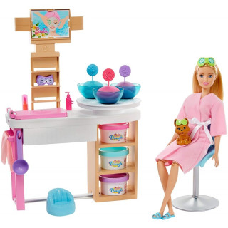 Barbie Salón krásy herní set s běloškou GJR84