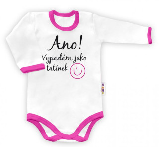 Body dlouhý rukáv růžové Ano, vypadám jak tatínek